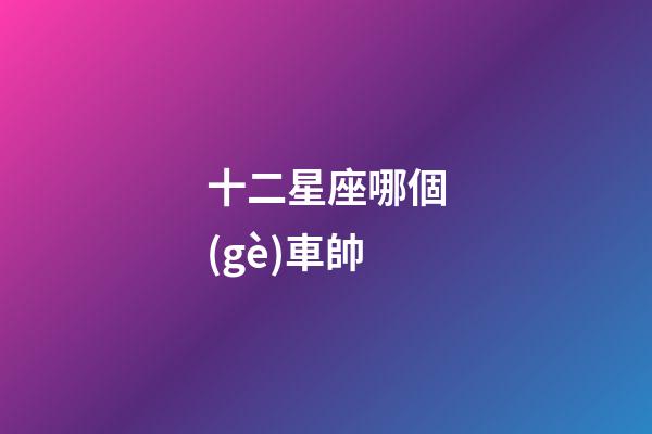 十二星座哪個(gè)車帥-第1張-星座運(yùn)勢(shì)-玄機(jī)派