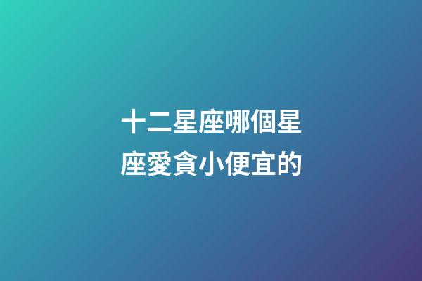 十二星座哪個星座愛貪小便宜的-第1張-星座運勢-玄機派