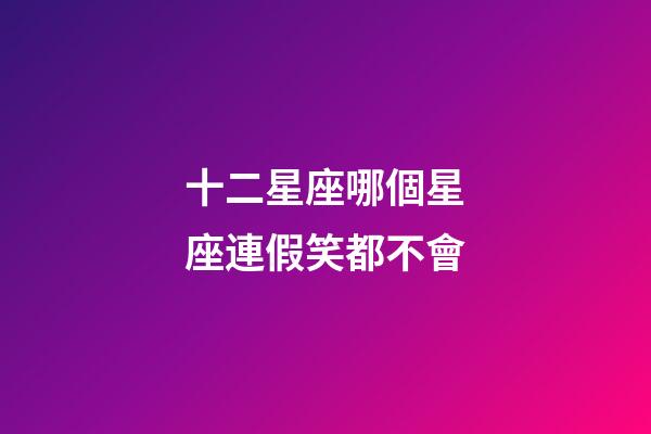 十二星座哪個星座連假笑都不會-第1張-星座運勢-玄機派