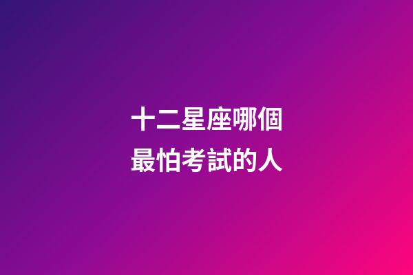 十二星座哪個最怕考試的人-第1張-星座運勢-玄機派