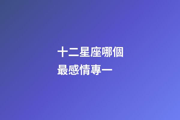 十二星座哪個最感情專一-第1張-星座運勢-玄機派
