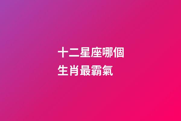 十二星座哪個生肖最霸氣-第1張-星座運(yùn)勢-玄機(jī)派