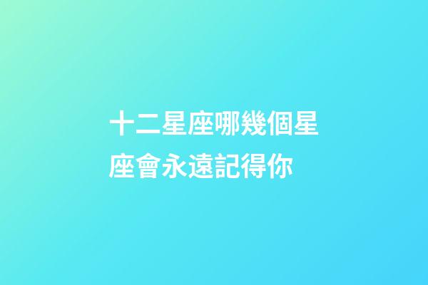 十二星座哪幾個星座會永遠記得你-第1張-星座運勢-玄機派