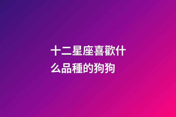 十二星座喜歡什么品種的狗狗-第1張-星座運勢-玄機派