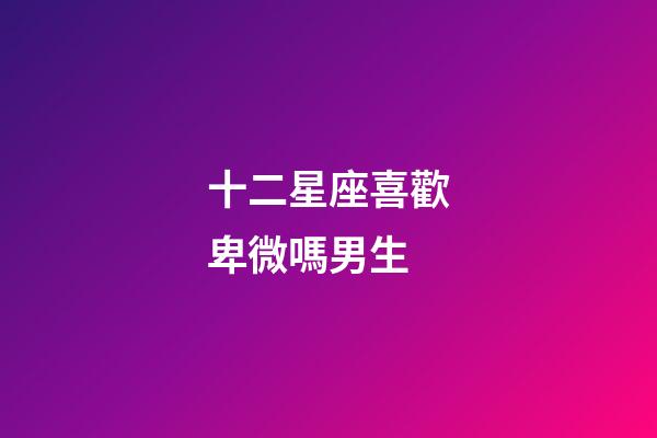 十二星座喜歡卑微嗎男生-第1張-星座運勢-玄機派