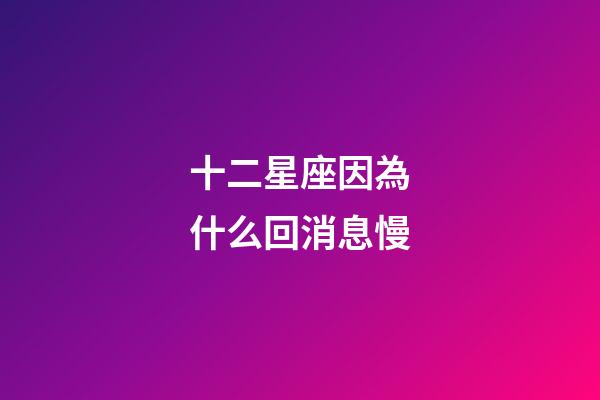 十二星座因為什么回消息慢-第1張-星座運勢-玄機派