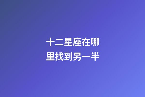 十二星座在哪里找到另一半-第1張-星座運(yùn)勢-玄機(jī)派