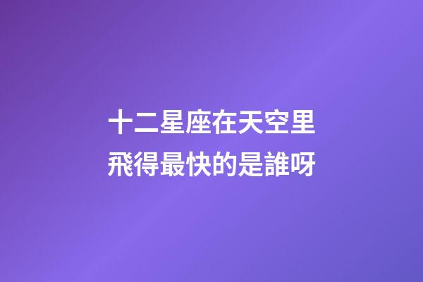 十二星座在天空里飛得最快的是誰呀-第1張-星座運勢-玄機派