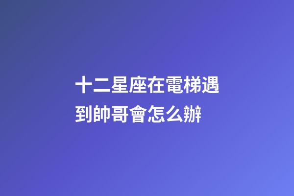 十二星座在電梯遇到帥哥會怎么辦-第1張-星座運勢-玄機派