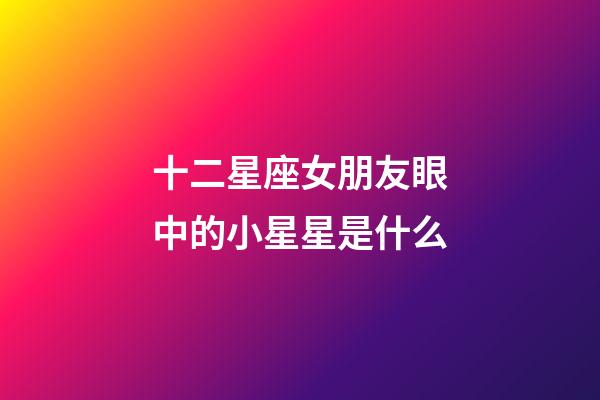 十二星座女朋友眼中的小星星是什么