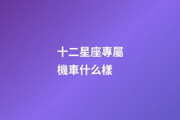 十二星座專屬機車什么樣
