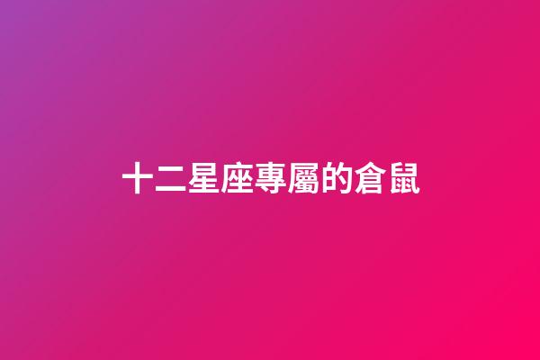 十二星座專屬的倉鼠-第1張-星座運勢-玄機派