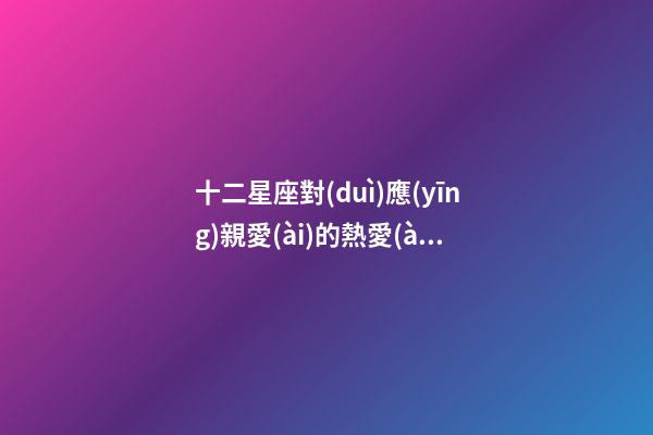十二星座對(duì)應(yīng)親愛(ài)的熱愛(ài)的-第1張-星座運(yùn)勢(shì)-玄機(jī)派