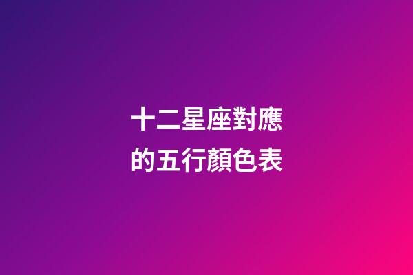 十二星座對應的五行顏色表-第1張-星座運勢-玄機派