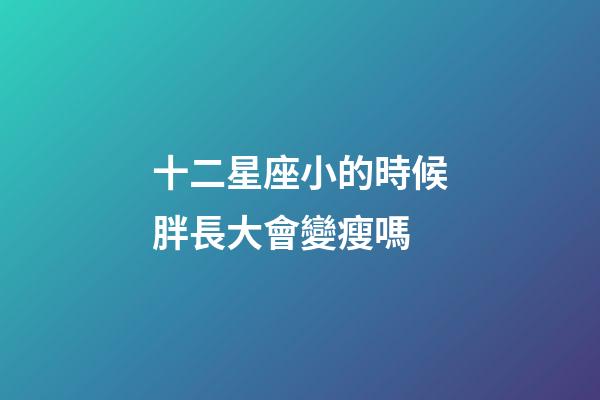 十二星座小的時候胖長大會變瘦嗎-第1張-星座運勢-玄機派
