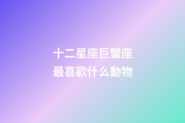 十二星座巨蟹座最喜歡什么動物-第1張-星座運勢-玄機派