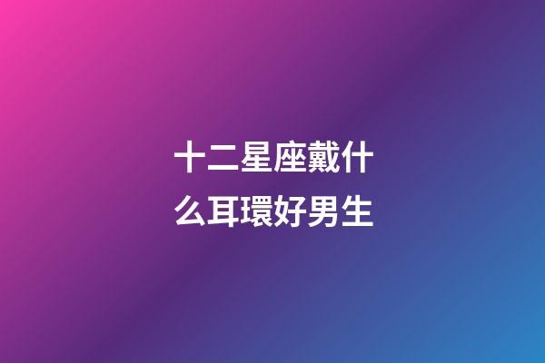 十二星座戴什么耳環好男生