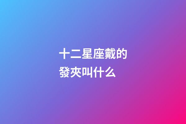 十二星座戴的發夾叫什么-第1張-星座運勢-玄機派