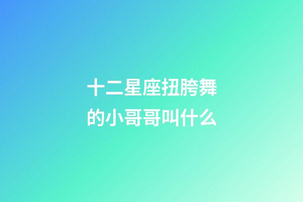 十二星座扭胯舞的小哥哥叫什么-第1張-星座運勢-玄機派