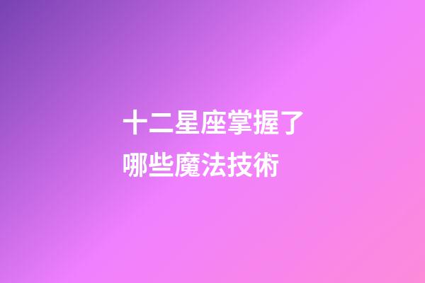十二星座掌握了哪些魔法技術-第1張-星座運勢-玄機派