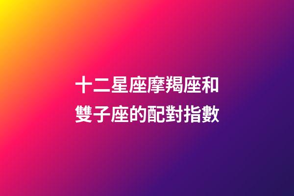 十二星座摩羯座和雙子座的配對指數-第1張-星座運勢-玄機派