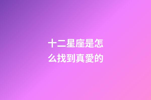 十二星座是怎么找到真愛的-第1張-星座運勢-玄機派