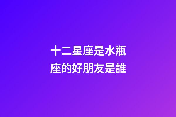 十二星座是水瓶座的好朋友是誰-第1張-星座運勢-玄機派