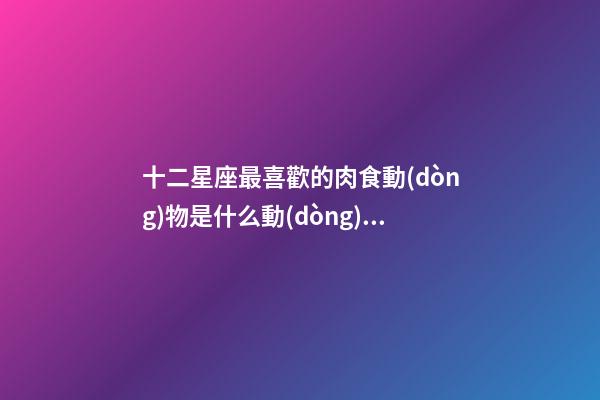 十二星座最喜歡的肉食動(dòng)物是什么動(dòng)物