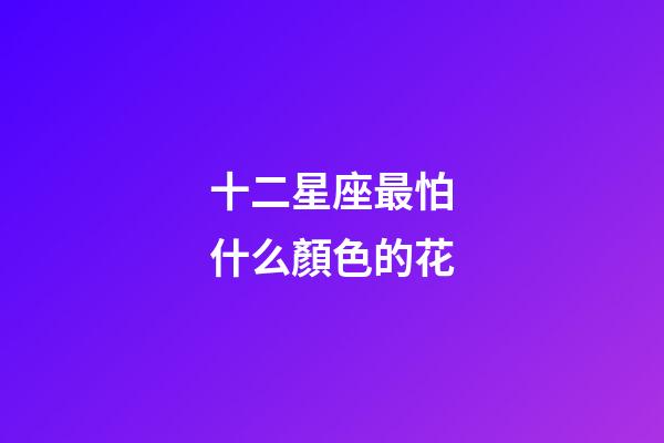 十二星座最怕什么顏色的花-第1張-星座運勢-玄機派