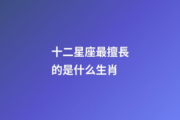 十二星座最擅長的是什么生肖-第1張-星座運勢-玄機派