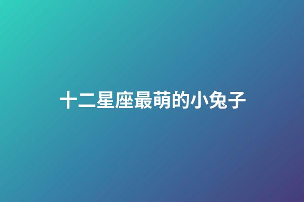 十二星座最萌的小兔子-第1張-星座運勢-玄機派