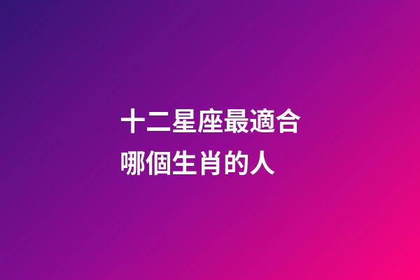 十二星座最適合哪個生肖的人-第1張-星座運勢-玄機派