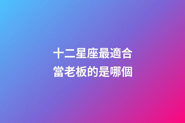 十二星座最適合當老板的是哪個-第1張-星座運勢-玄機派
