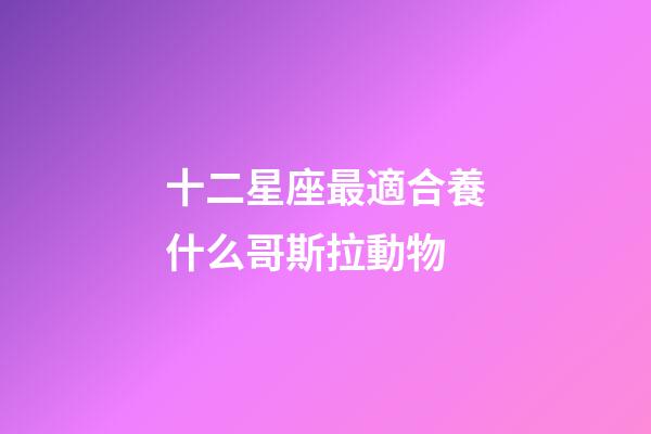 十二星座最適合養什么哥斯拉動物-第1張-星座運勢-玄機派