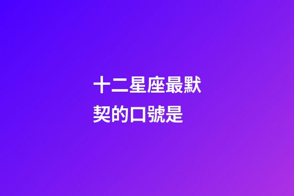 十二星座最默契的口號是-第1張-星座運勢-玄機派