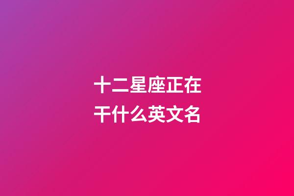 十二星座正在干什么英文名-第1張-星座運勢-玄機派