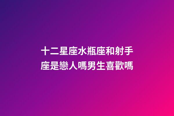 十二星座水瓶座和射手座是戀人嗎男生喜歡嗎-第1張-星座運勢-玄機派