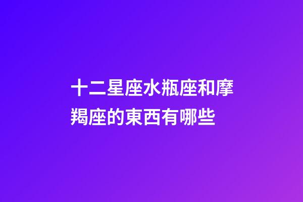 十二星座水瓶座和摩羯座的東西有哪些-第1張-星座運(yùn)勢(shì)-玄機(jī)派