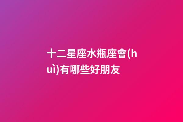 十二星座水瓶座會(huì)有哪些好朋友-第1張-星座運(yùn)勢(shì)-玄機(jī)派