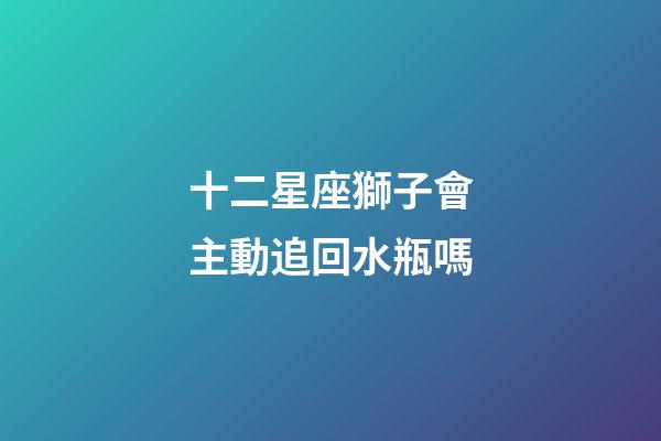 十二星座獅子會主動追回水瓶嗎-第1張-星座運勢-玄機派