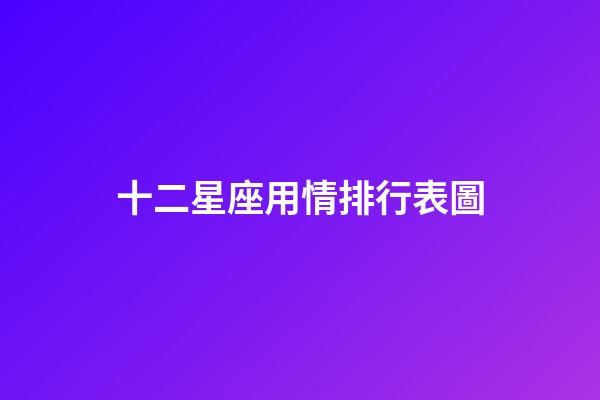 十二星座用情排行表圖-第1張-星座運勢-玄機派