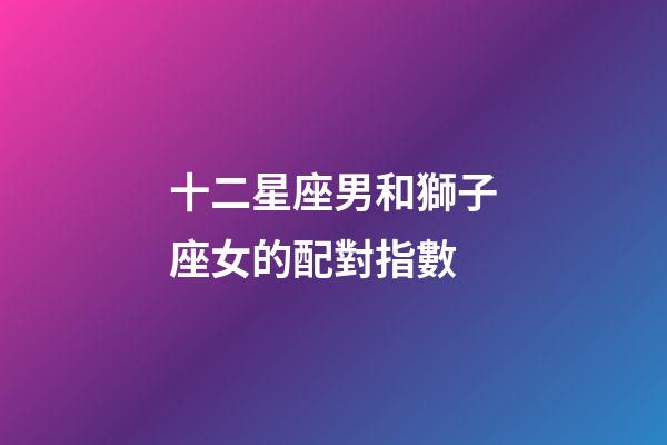 十二星座男和獅子座女的配對指數-第1張-星座運勢-玄機派
