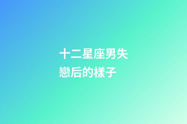 十二星座男失戀后的樣子-第1張-星座運勢-玄機派