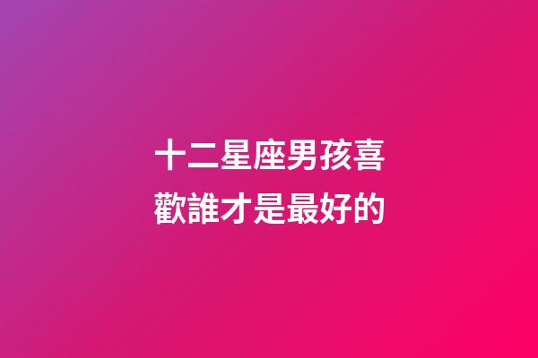 十二星座男孩喜歡誰才是最好的-第1張-星座運勢-玄機派