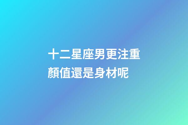 十二星座男更注重顏值還是身材呢-第1張-星座運(yùn)勢-玄機(jī)派