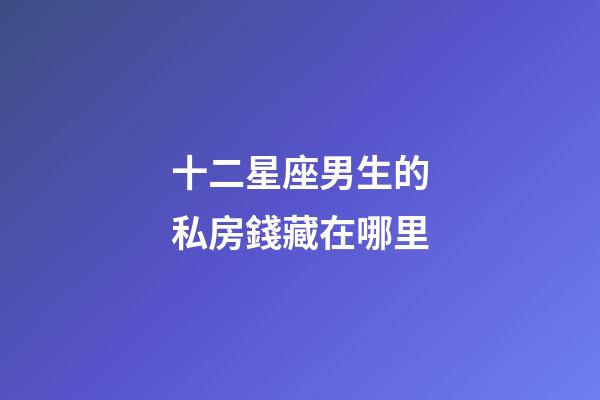 十二星座男生的私房錢藏在哪里-第1張-星座運勢-玄機派