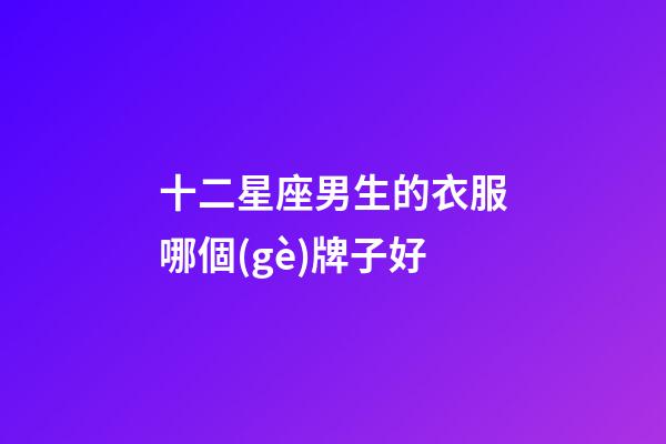 十二星座男生的衣服哪個(gè)牌子好-第1張-星座運(yùn)勢(shì)-玄機(jī)派
