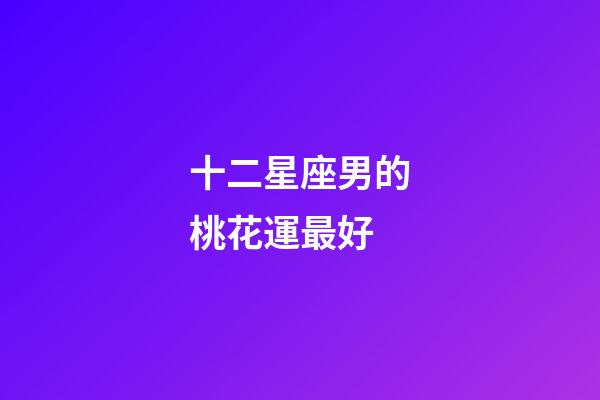 十二星座男的桃花運最好-第1張-星座運勢-玄機派