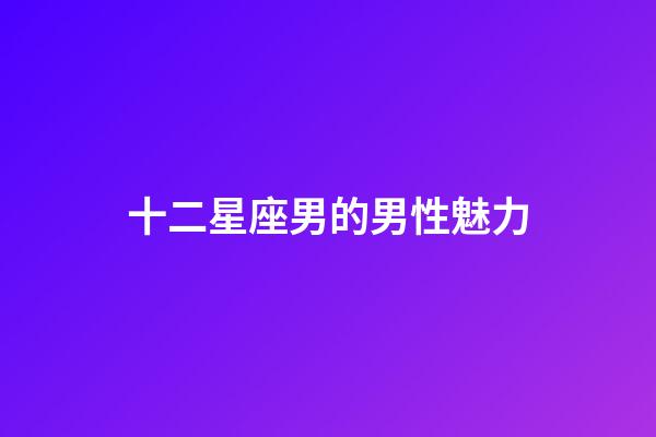 十二星座男的男性魅力-第1張-星座運勢-玄機派