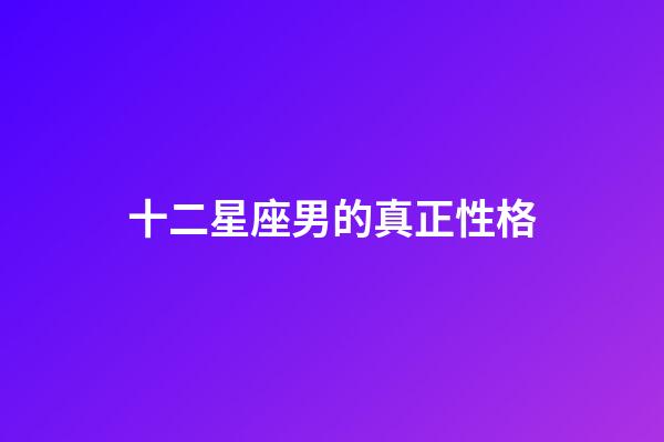 十二星座男的真正性格-第1張-星座運勢-玄機派